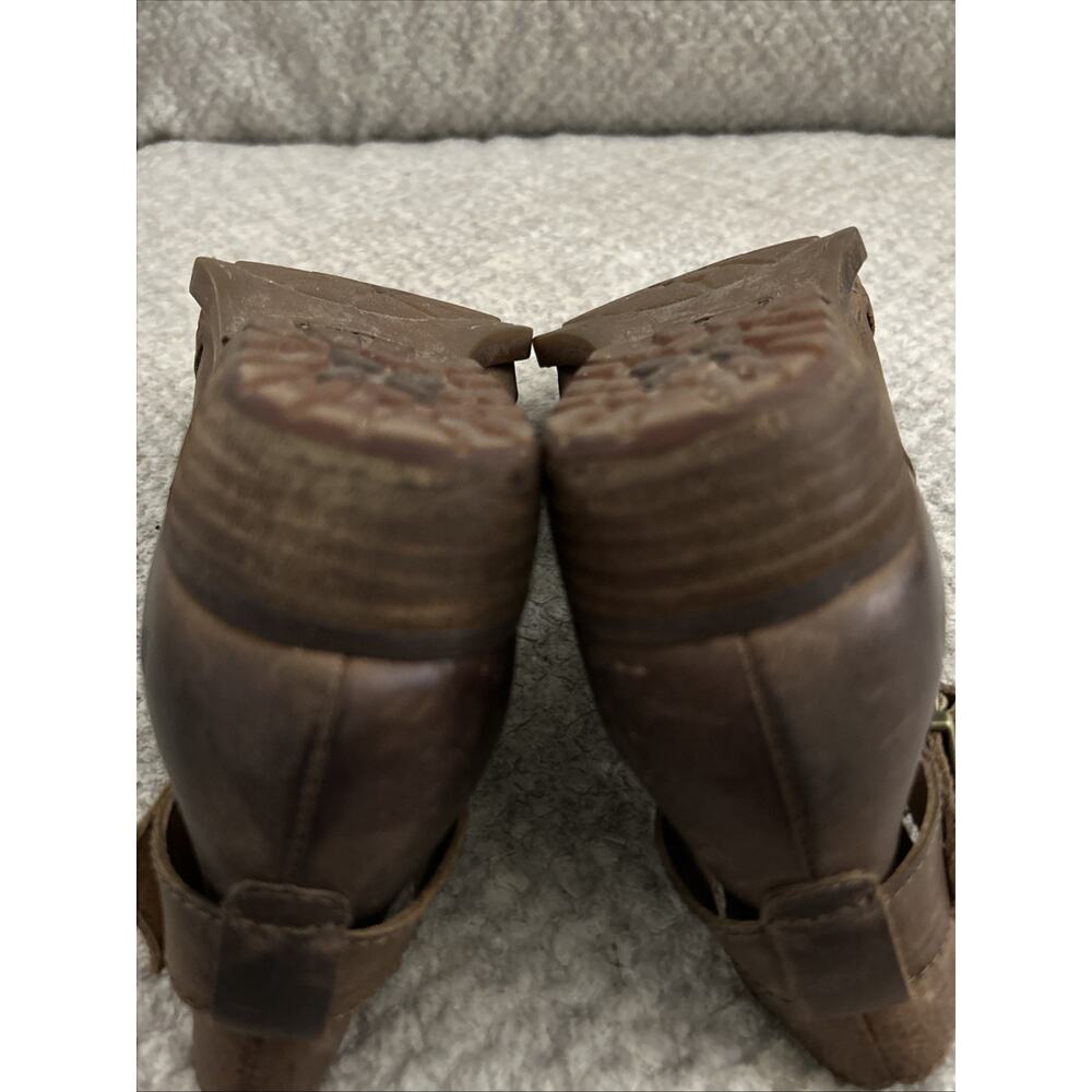 Born Womens Viveka Shoes Size 10M Brown Leather Woven Vamp Cutout Buckle Booties - Picture 9 of 12